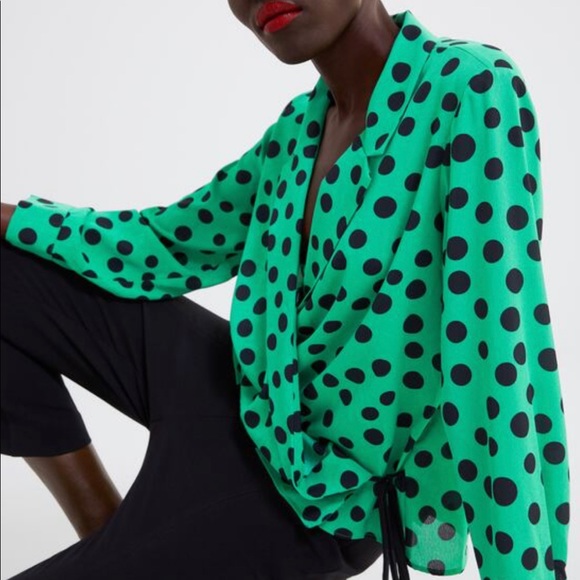 zara polka dot top